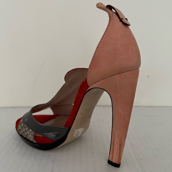 Reed Krakoff Suede and Snakeskin Sandals - Picture 9 of 15